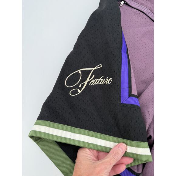 Feature Collab Mitchell & Ness Shorts Size XL Purple Green NWT - Picture 6 of 12